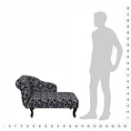 vidaXL Chaiselongue Schwarz und Weiß Stoff