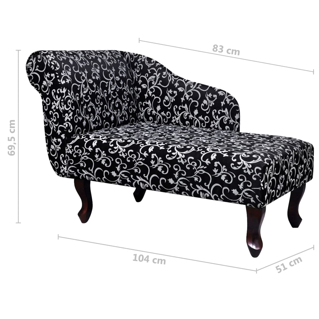 vidaXL Chaiselongue Schwarz und Weiß Stoff