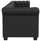 vidaXL Chesterfield-Sofa 3-Sitzer Kunstleder Schwarz