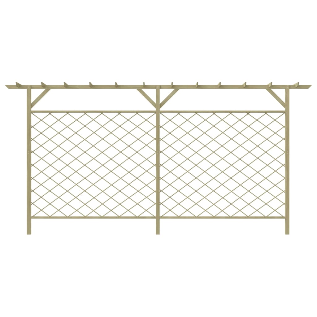 vidaXL Garten-Gitterzaun mit Pergola-Oberteil Holz