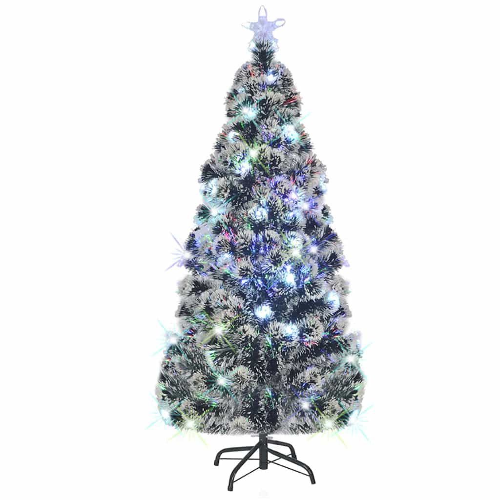 vidaXL Vorbeleuchteter Weihnachtsbaum mit Ständer und LED 150 cm Glasfaser