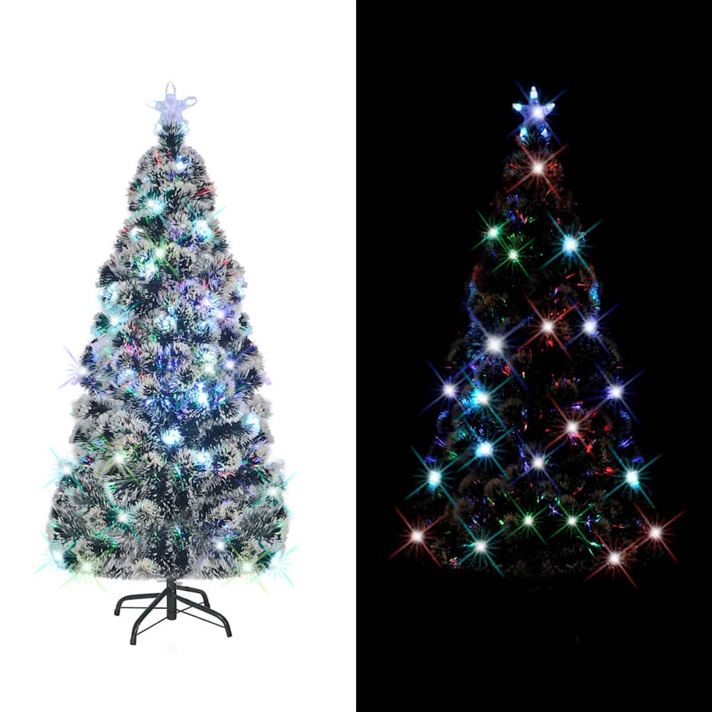 vidaXL Vorbeleuchteter Weihnachtsbaum mit Ständer und LED 150 cm Glasfaser