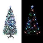 vidaXL Vorbeleuchteter Weihnachtsbaum mit Ständer und LED 150 cm Glasfaser
