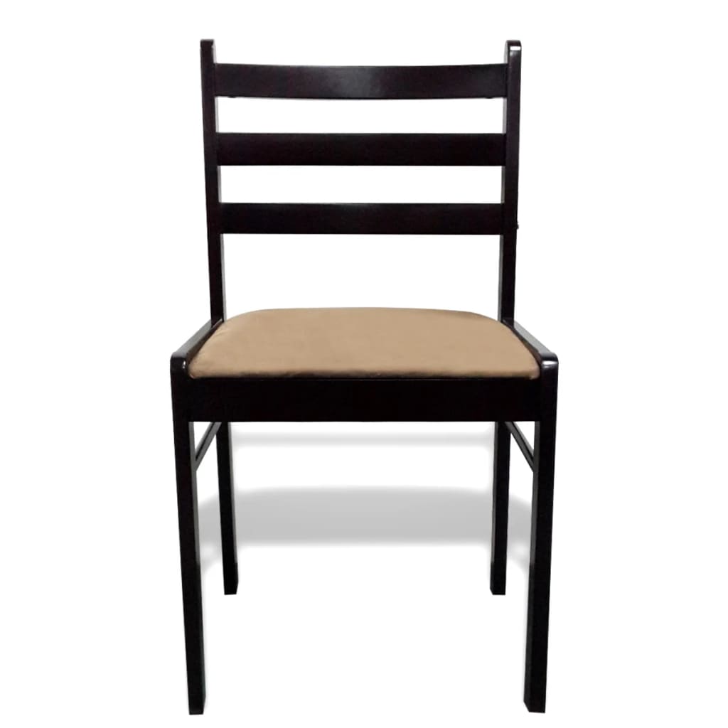 vidaXL Esszimmerstühle 6 Stk. Braun Massivholz und Samt