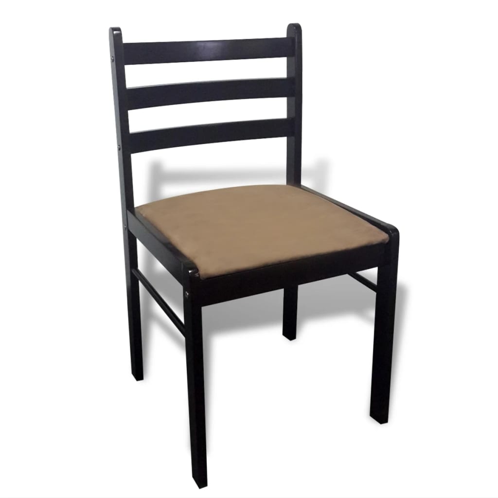 vidaXL Esszimmerstühle 6 Stk. Braun Massivholz und Samt