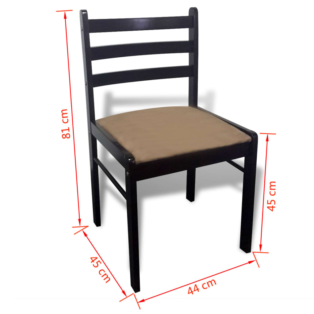 vidaXL Esszimmerstühle 6 Stk. Braun Massivholz und Samt