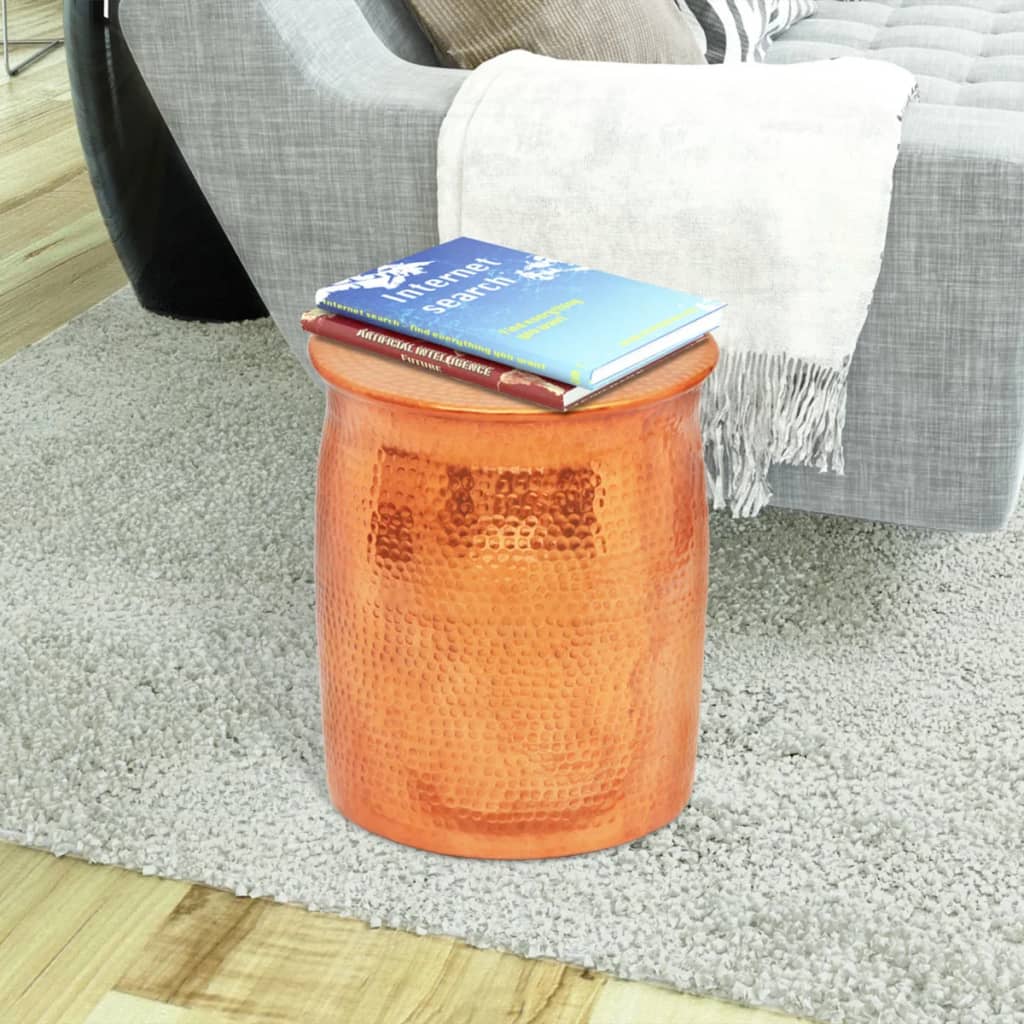 vidaXL Hocker/Beistelltisch aus gehämmertem Aluminium Kupferfarben