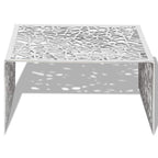 vidaXL Couchtisch Silbern Geometrisches Lochmuster Aluminium