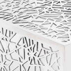 vidaXL Couchtisch Silbern Geometrisches Lochmuster Aluminium