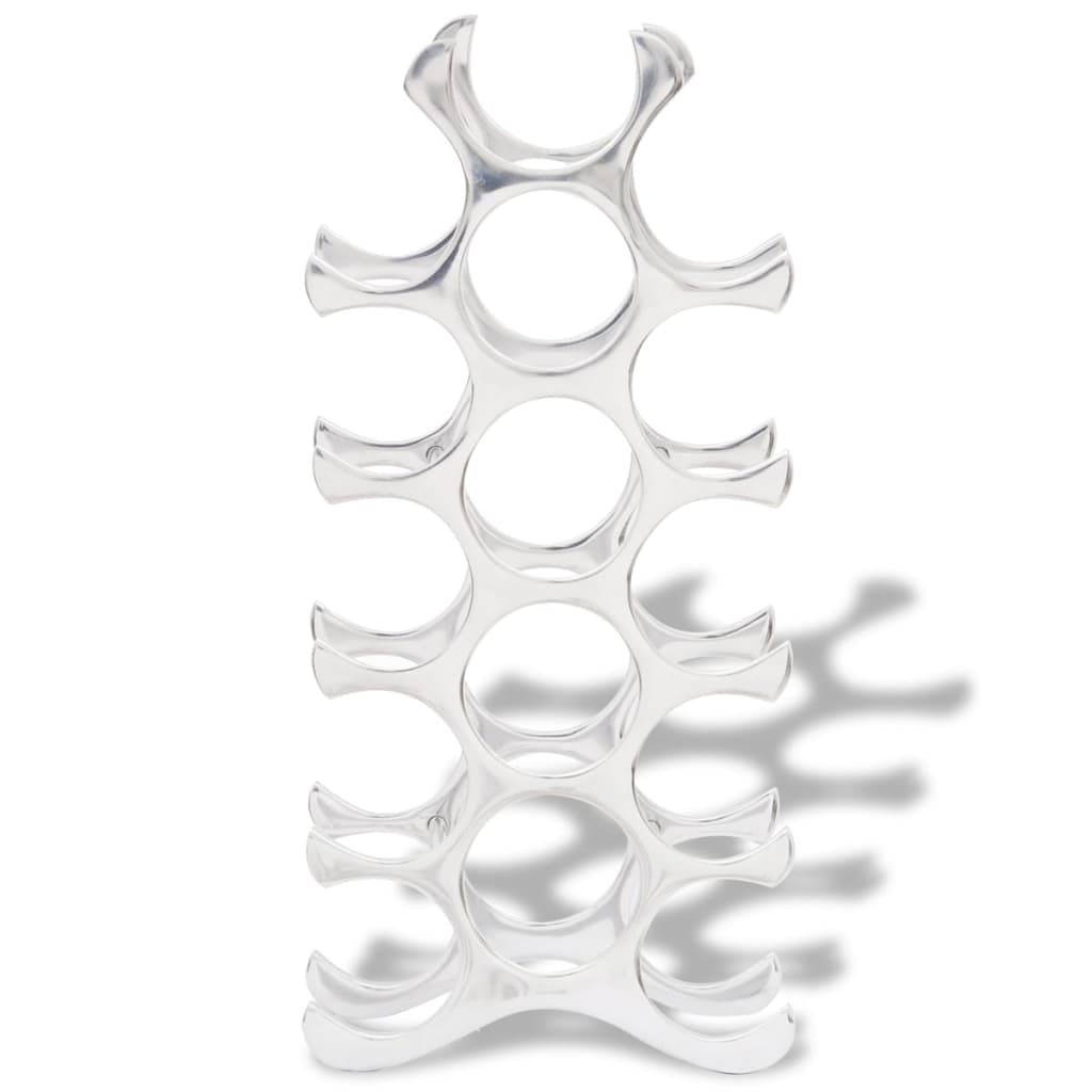 vidaXL Flaschenregal für 15 Flaschen Silbern Aluminium
