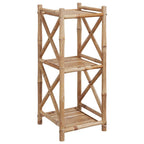vidaXL Standregal mit 3 Böden Quadratisch Bambus