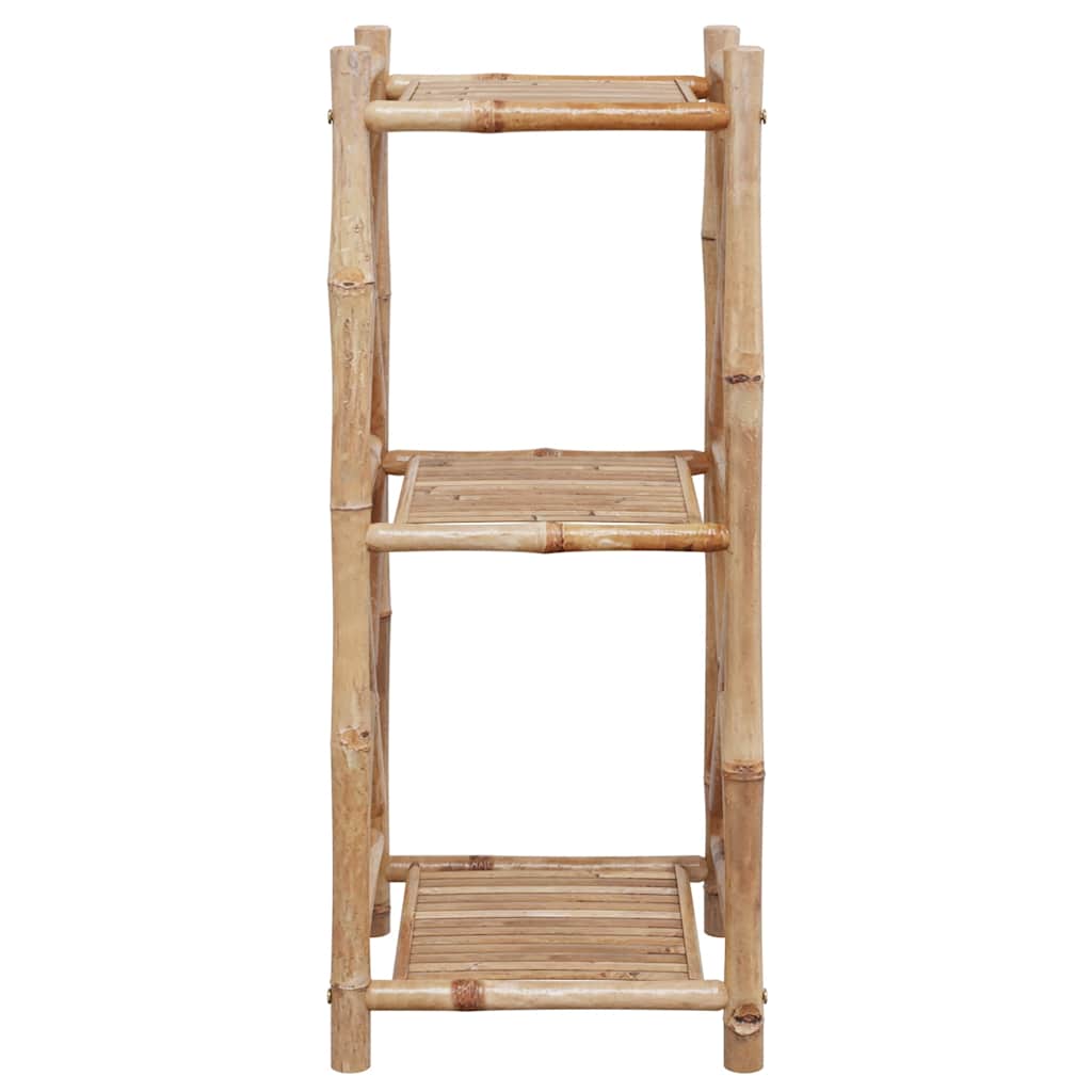 vidaXL Standregal mit 3 Böden Quadratisch Bambus