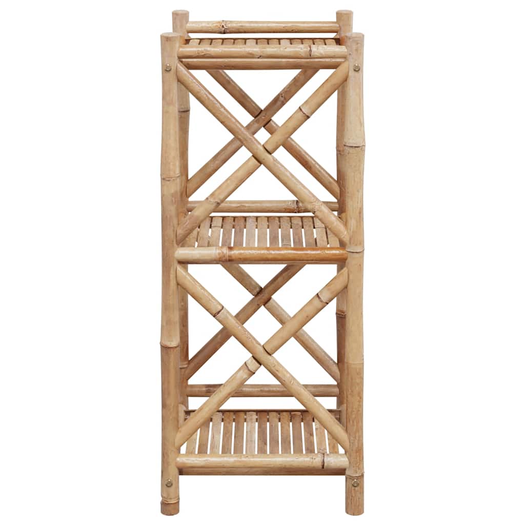 vidaXL Standregal mit 3 Böden Quadratisch Bambus