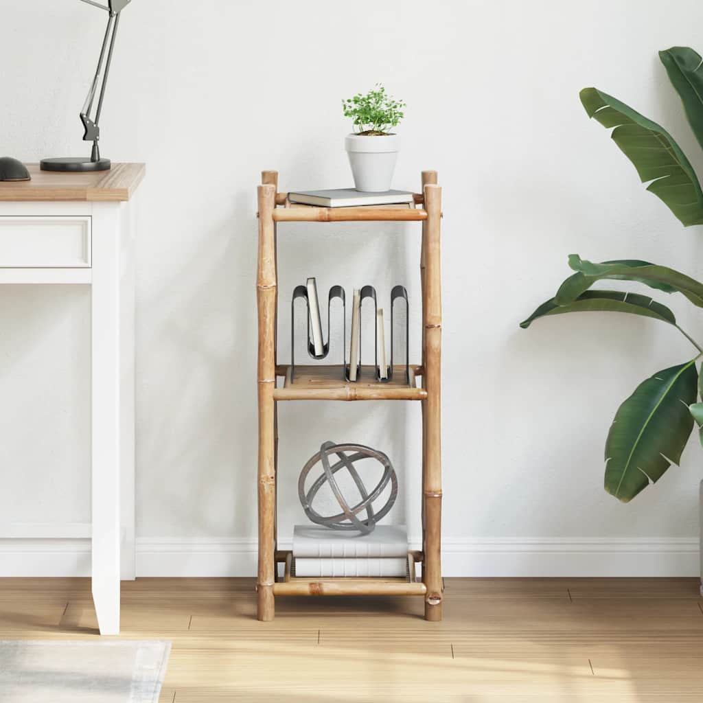 vidaXL Standregal mit 3 Böden Quadratisch Bambus