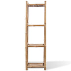 vidaXL Standregal mit 4 Böden Quadratisch Bambus