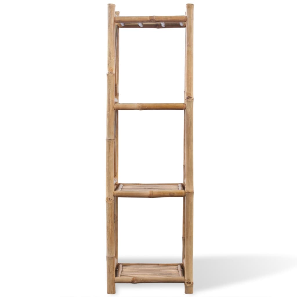 vidaXL Standregal mit 4 Böden Quadratisch Bambus