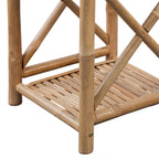 vidaXL Standregal mit 4 Böden Quadratisch Bambus