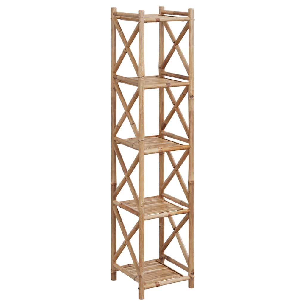 vidaXL Standregal mit 5 Böden Quadratisch Bambus