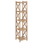vidaXL Standregal mit 5 Böden Quadratisch Bambus
