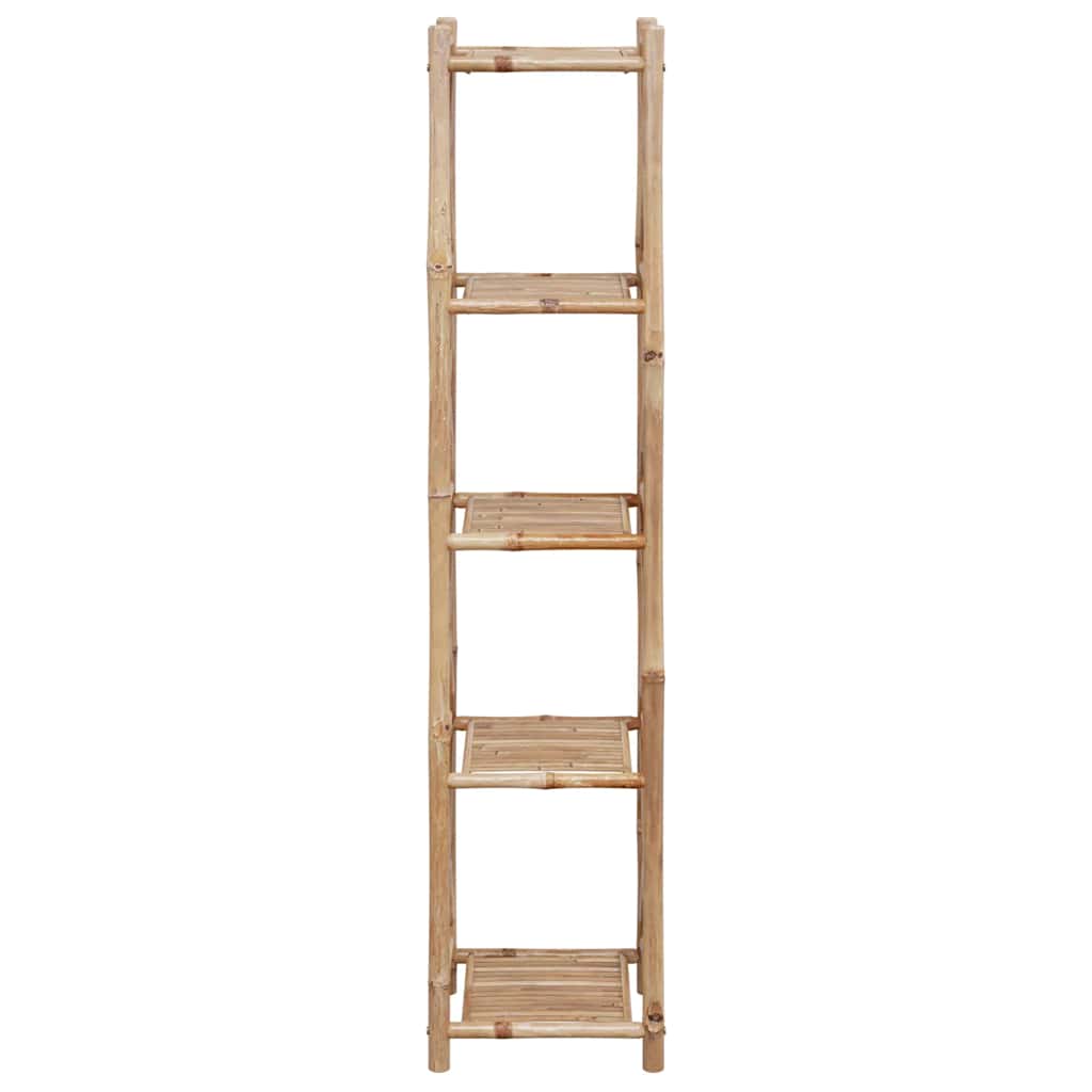 vidaXL Standregal mit 5 Böden Quadratisch Bambus
