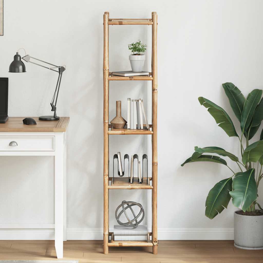 vidaXL Standregal mit 5 Böden Quadratisch Bambus