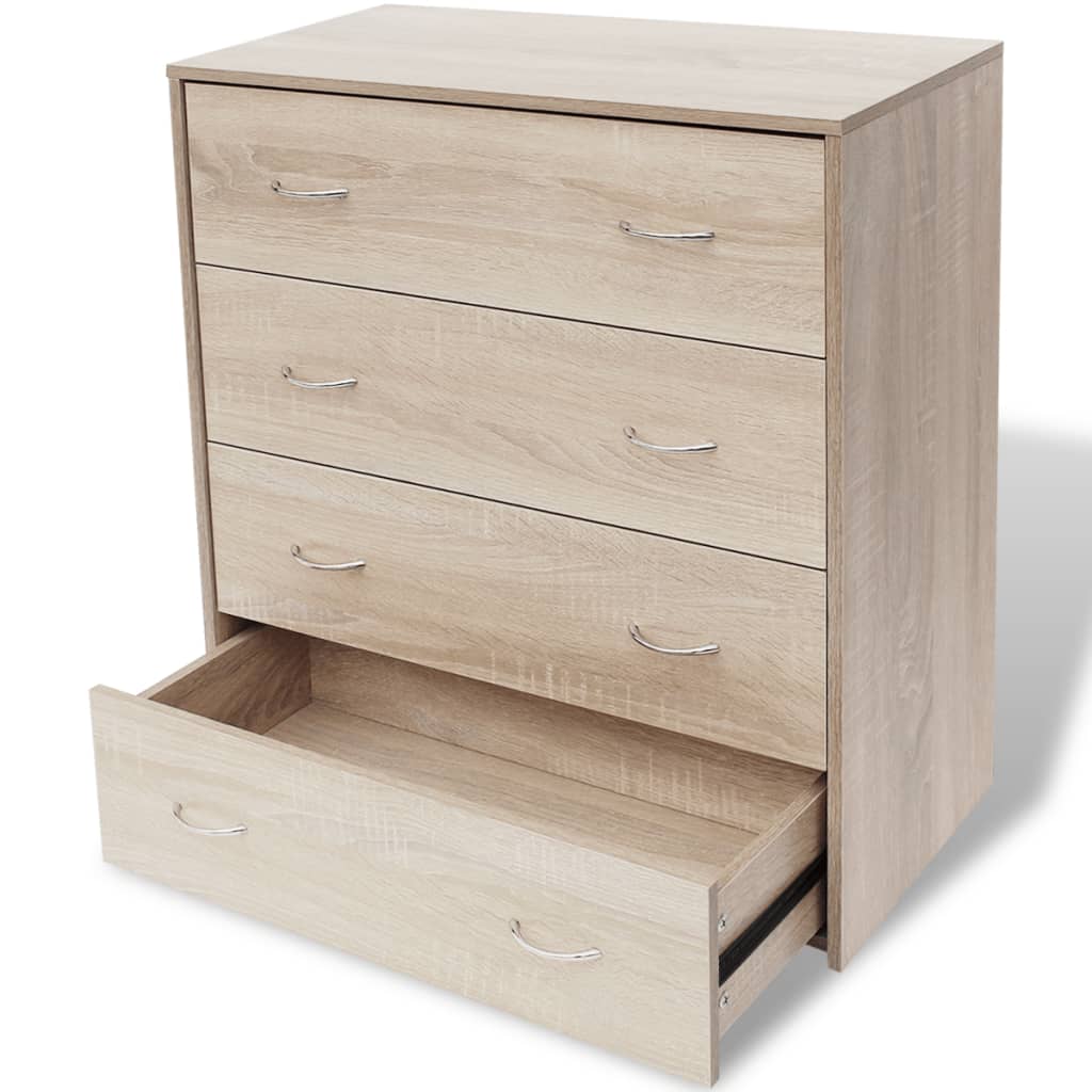 vidaXL Kommode mit 4 Schubladen 60×30,5×71 cm Eichenbraun