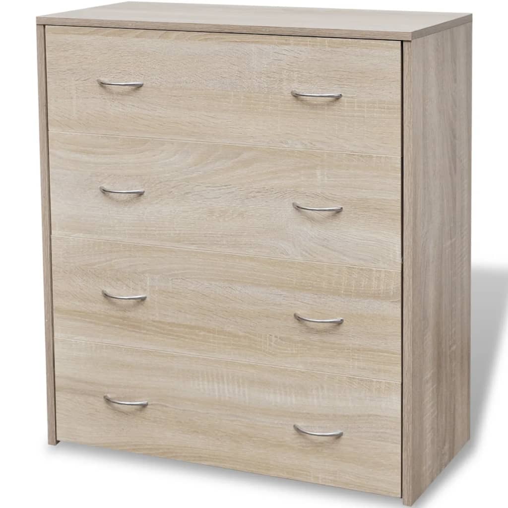 vidaXL Kommode mit 4 Schubladen 60×30,5×71 cm Eichenbraun