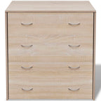vidaXL Kommode mit 4 Schubladen 60×30,5×71 cm Eichenbraun