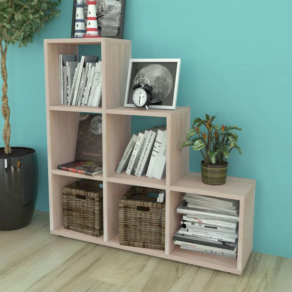vidaXL Treppenregal Bücherregal 107 cm Eichefarben