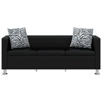 vidaXL Sofa-Set Kunstleder 3-Sitzer und 2-Sitzer Schwarz
