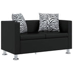vidaXL Sofa-Set Kunstleder 3-Sitzer und 2-Sitzer Schwarz