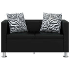 vidaXL Sofa-Set Kunstleder 3-Sitzer + 2-Sitzer + Sessel Schwarz