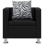 vidaXL Sofa-Set Kunstleder 3-Sitzer + 2-Sitzer + Sessel Schwarz
