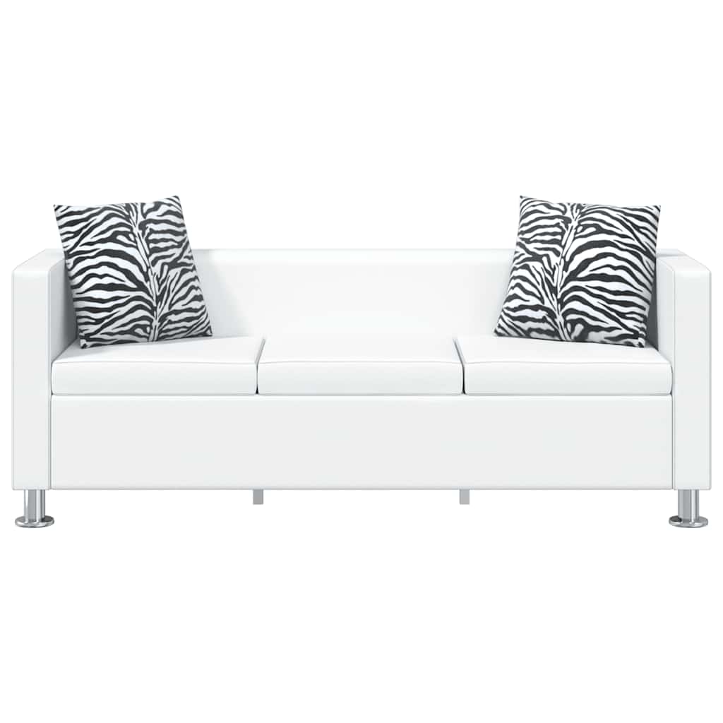 vidaXL Sofagarnitur Kunstleder 3-Sitzer + 2-Sitzer Weiß