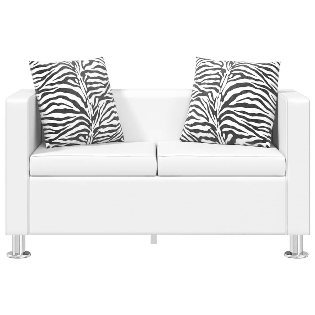 vidaXL Sofagarnitur Kunstleder 3-Sitzer + 2-Sitzer Weiß