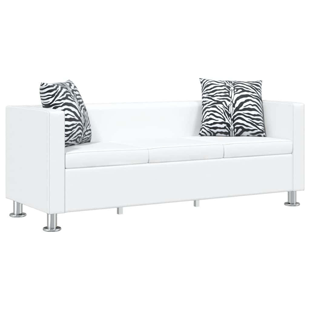 vidaXL Sofagarnitur Kunstleder 3-Sitzer + 2-Sitzer Weiß