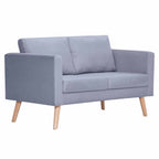 vidaXL Sofagarnitur 2-Sitzer & 3-Sitzer Stoff Hellgrau
