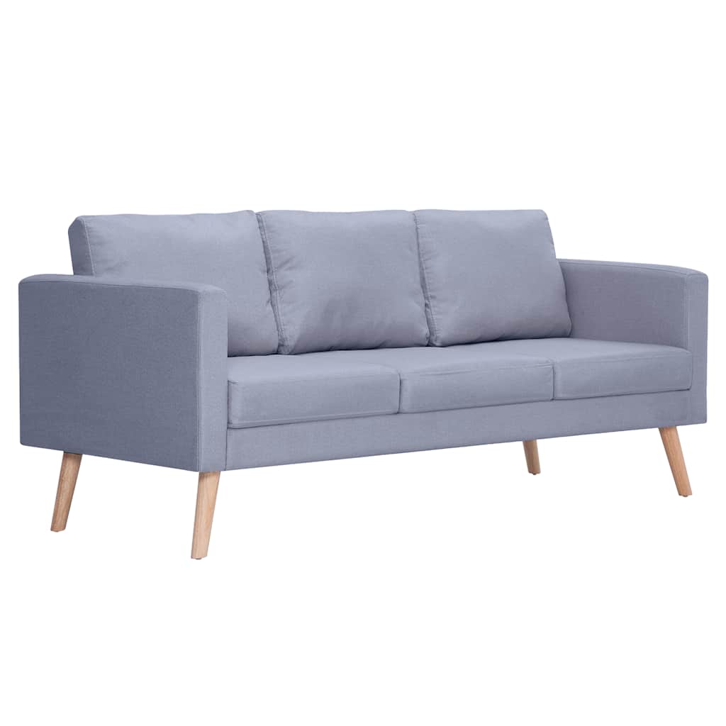 vidaXL Sofagarnitur 2-Sitzer & 3-Sitzer Stoff Hellgrau