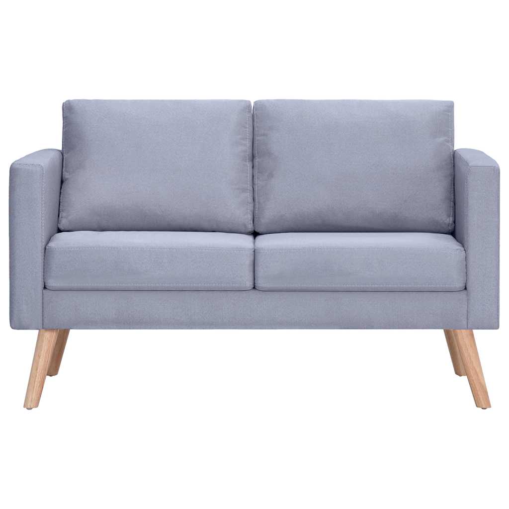 vidaXL Sofagarnitur 2-Sitzer & 3-Sitzer Stoff Hellgrau