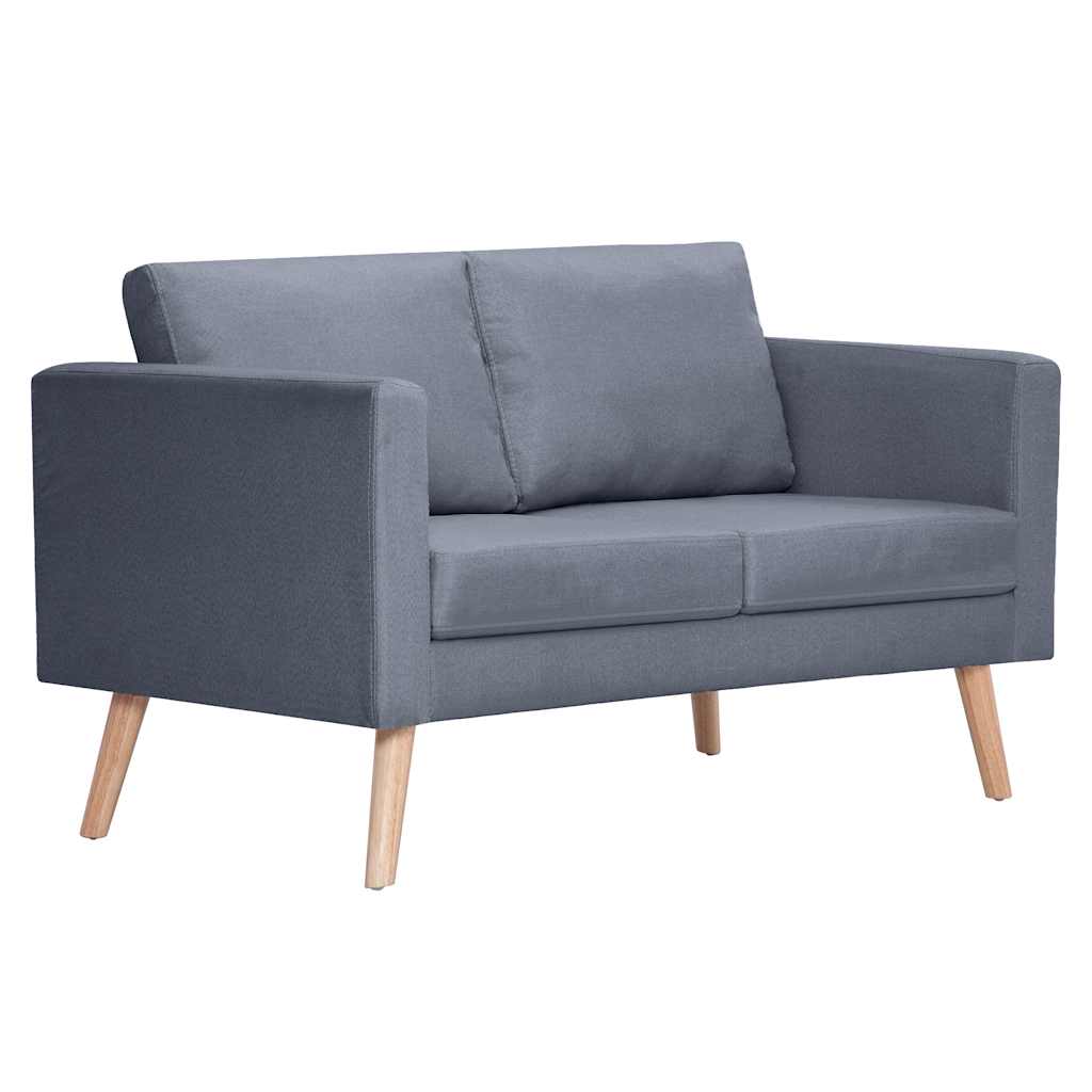 vidaXL Sofagarnitur 2-Sitzer und 3-Sitzer Stoff Dunkelgrau