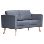 vidaXL Sofagarnitur 2-Sitzer und 3-Sitzer Stoff Dunkelgrau