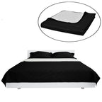 vidaXL Zweiseitige Tagesdecke Gesteppt Schwarz/Weiß 230x260 cm