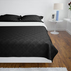 vidaXL Zweiseitige Tagesdecke Gesteppt Schwarz/Weiß 230x260 cm