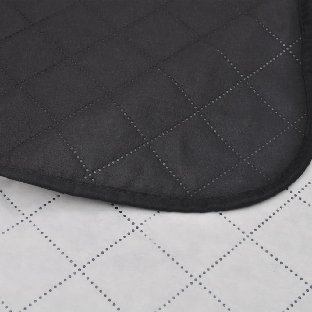 vidaXL Zweiseitige Tagesdecke Gesteppt Schwarz/Weiß 230x260 cm