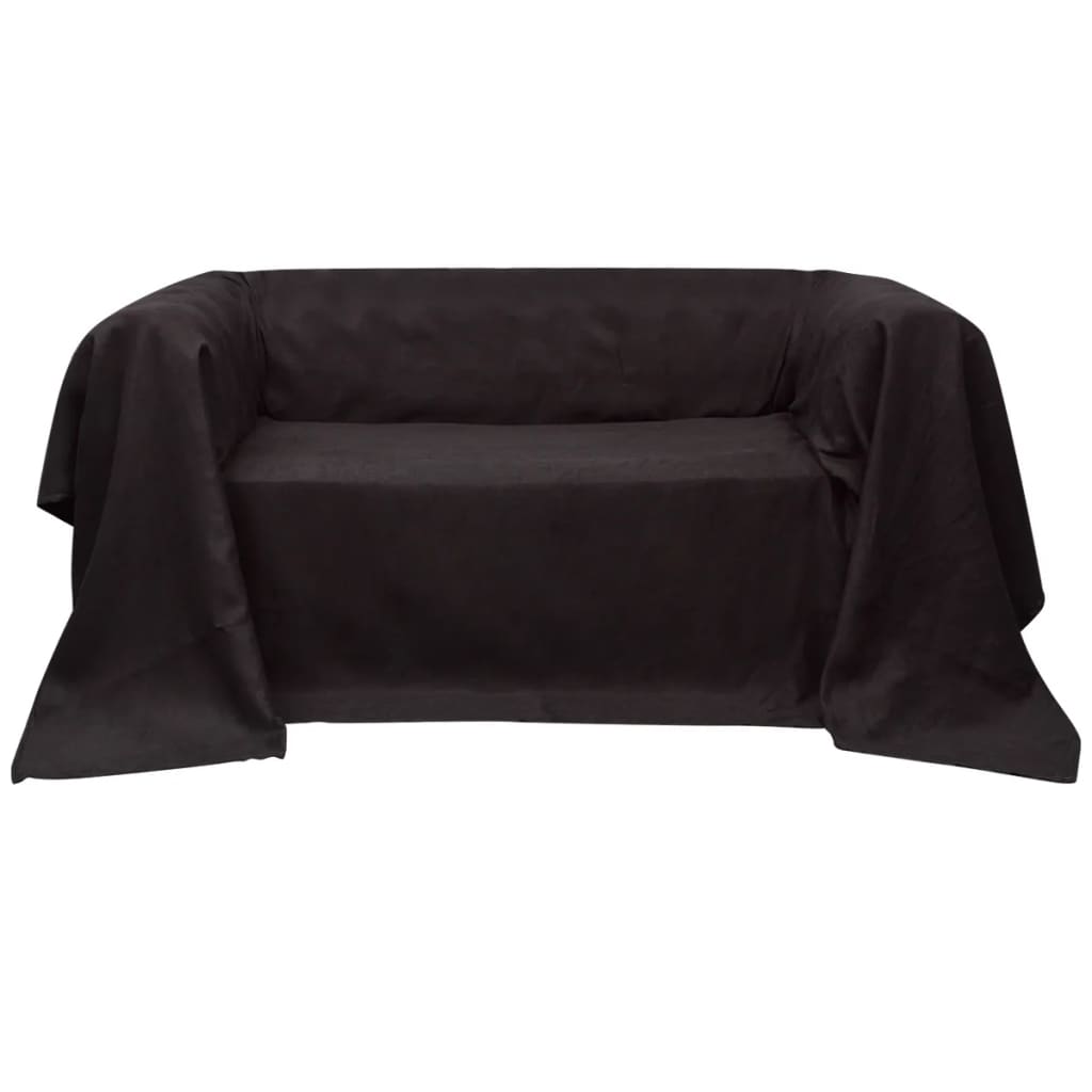 Micro-Suede Sofaüberwurf Tagesdecke Creme 210 x 280 cm