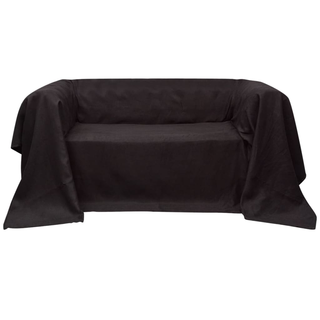 Micro-Suede Sofaüberwurf Tagesdecke Creme 210 x 280 cm
