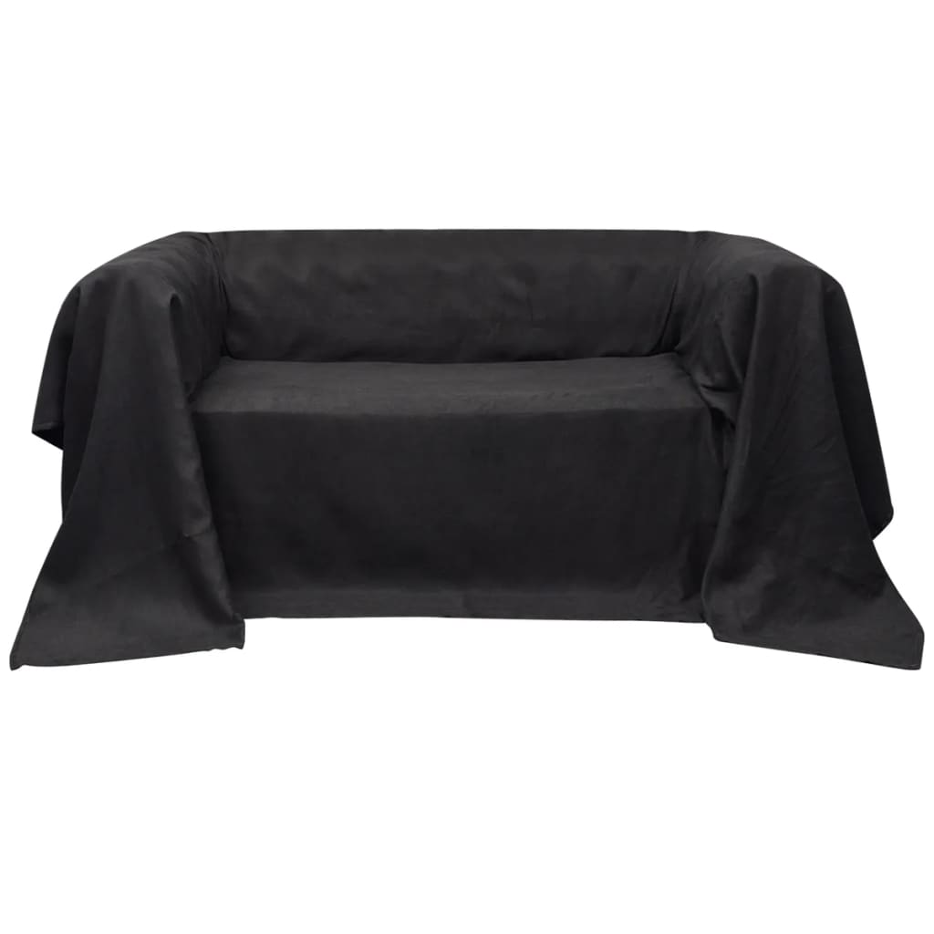 vidaXL Sofahusse aus Microsuede Anthrazit 210x280 cm