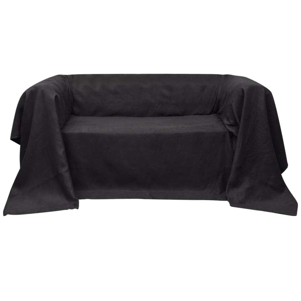 Micro-Suede Sofaüberwurf Tagesdecke Creme 210 x 280 cm