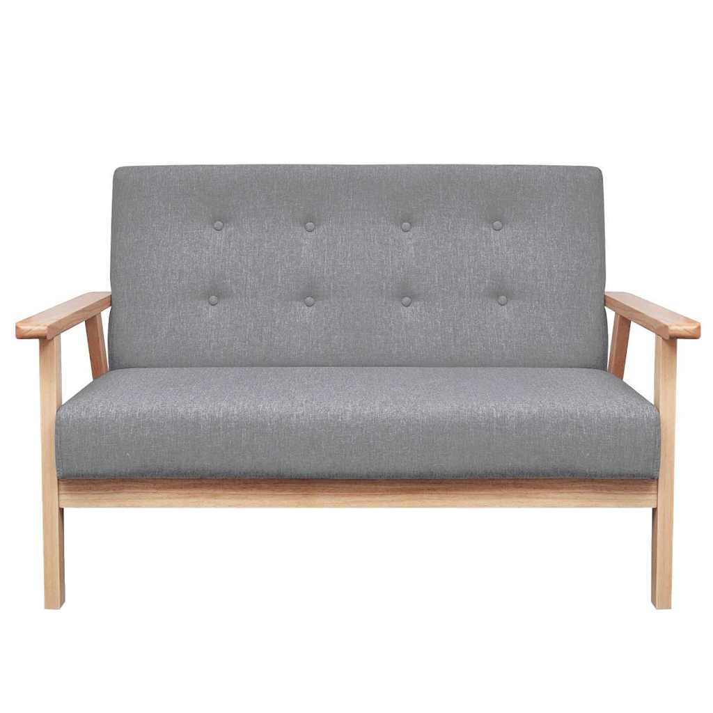 vidaXL Sofa-Set 2-tlg. Stoff Hellgrau