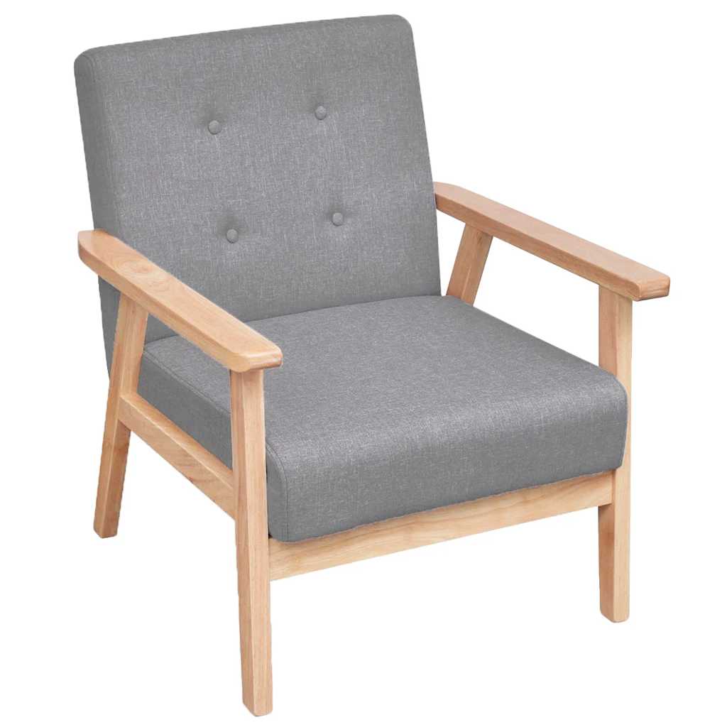 vidaXL Sofa-Set 2-tlg. Stoff Hellgrau